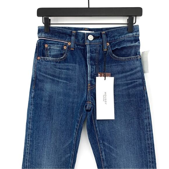 NWT MOUSSY Vintage Wilbur Tapered Mid Rise Jean Blue Denim 24 - Picture 2 of 12